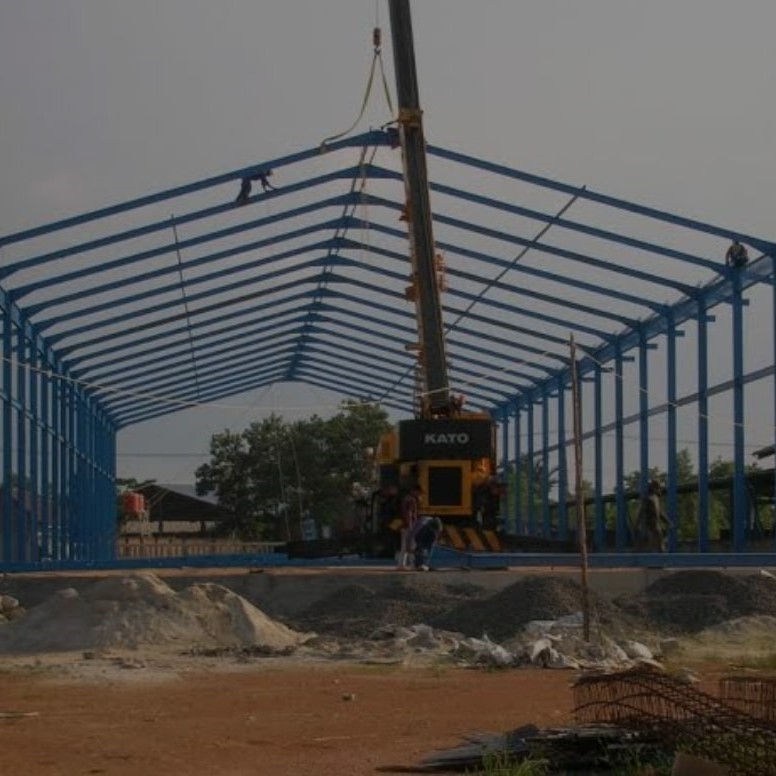 Proses pengerjaan gudang